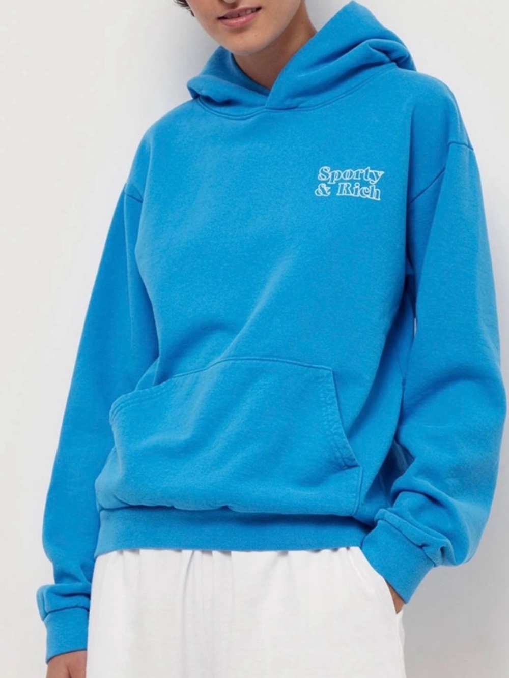 Sporty & Rich Ocean Blue Logo Hoodie